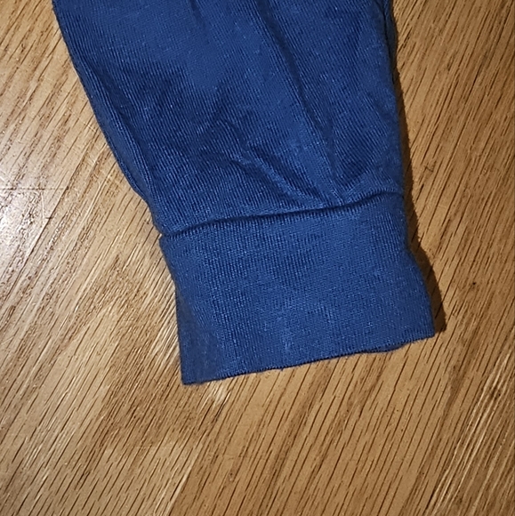(3 for$20) blue baby pants 0-6M 3-6M on tag, elastic waistband,cuff detail - Picture 4 of 5